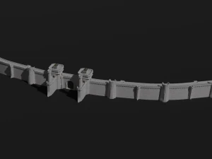 modular castle walls - 17 pieces with 1 trim sheet texture low-poly 3D Model
