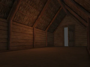 medieval village 5 piece pack 2x house warehouse silo church low-poly 3D Model