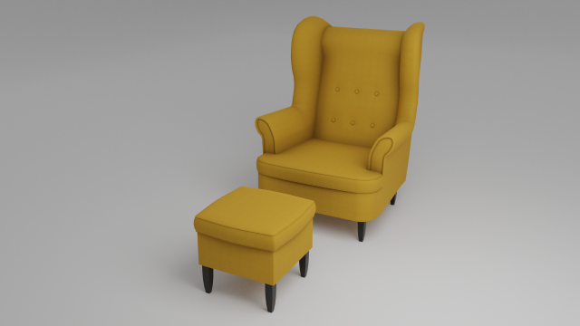 fabric sofa chair set with 13 color variations Model 3D .c4d .max .obj .3ds .fbx .stl .blend 