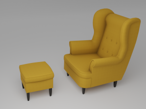 fabric sofa chair set with 13 color variations Model 3D