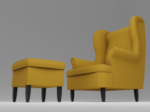 fabric sofa chair set with 13 color variations Model 3D