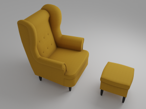 fabric sofa chair set with 13 color variations Model 3D