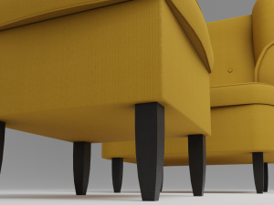 fabric sofa chair set with 13 color variations Model 3D