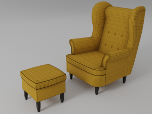 fabric sofa chair set with 13 color variations Model 3D
