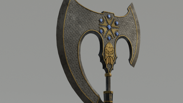 slavic viking great fantasy axe Model 3D .c4d .max .obj .3ds .fbx .stl .blend 