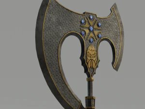 słowiański wiking wielki topór fantasy Model 3D
