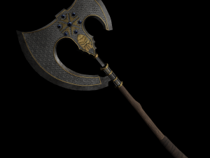 slavic viking great fantasy axe Model 3D