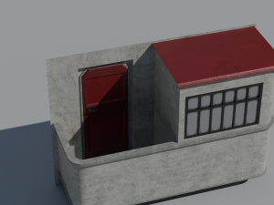 scifi cyberpunk building and props modular set Model 3D