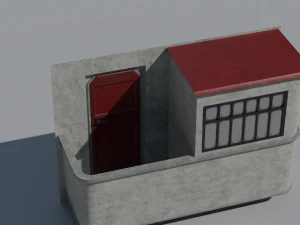 scifi cyberpunk building and props modular set 3D Model