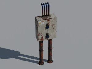scifi cyberpunk building and props modular set 3D Model