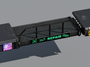 scifi cyberpunk building and props modular set Model 3D