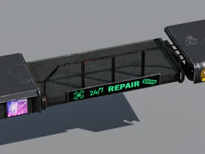 scifi cyberpunk building and props modular set 3D Model