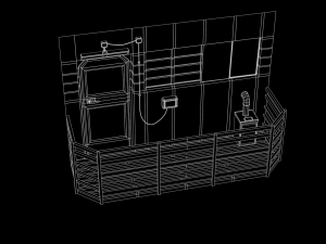 scifi cyberpunk building and props modular set Model 3D