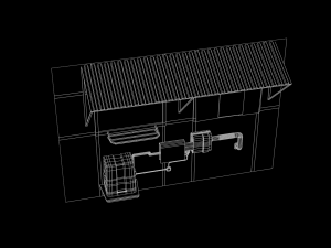 scifi cyberpunk building and props modular set Model 3D