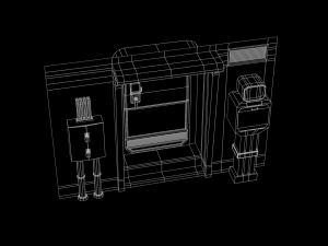 scifi cyberpunk building and props modular set Model 3D