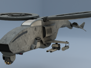 Twincopter with 3 different color variations Low-poly 3D Model