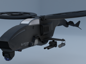 Twincopter with 3 different color variations Low-poly 3D Model