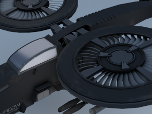 Twincopter with 3 different color variations Low-poly 3D Model