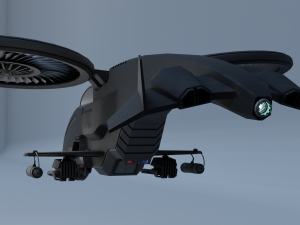 Twincopter with 3 different color variations Low-poly 3D Model