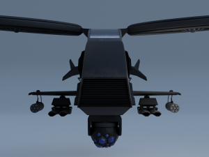 Twincopter with 3 different color variations Low-poly 3D Model