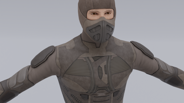 Lowpoly scifi space suit stillsuit character 3D 模型 .c4d .max .obj .3ds .fbx .stl .blend 