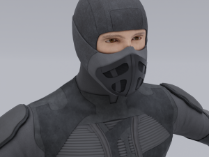 Lowpoly scifi space suit stillsuit character 3D 模型