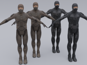 Lowpoly scifi space suit stillsuit character 3D 模型