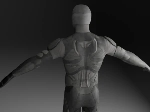 Lowpoly scifi space suit stillsuit character 3D Model