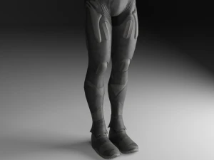 Lowpoly scifi space suit stillsuit character 3D Model