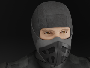 Lowpoly scifi space suit stillsuit character 3D 模型