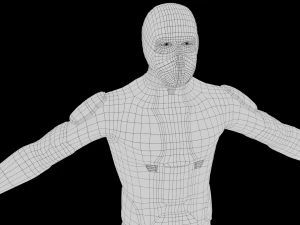Lowpoly scifi space suit stillsuit character 3D Model