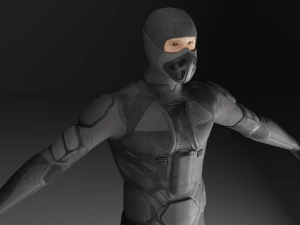 Lowpoly scifi space suit stillsuit character 3D Model
