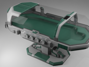 Scifi Medical Futuristic Cryo Pod 3D Модель