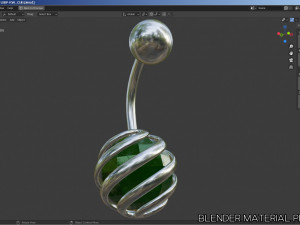 belly-button-navel piercing-jewellery set 3D Model