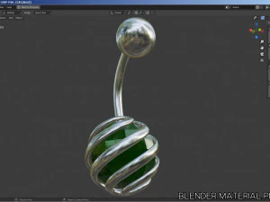 belly-button-navel piercing-jewellery set 3D Model