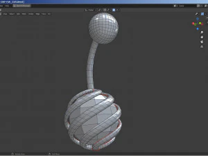 belly-button-navel piercing-jewellery set 3D Model