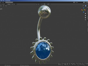 belly-button-navel piercing-jewellery set 3D Model