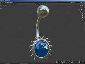 belly-button-navel piercing-jewellery set 3D Model