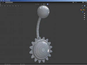 belly-button-navel piercing-jewellery set 3D Model