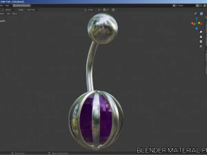 belly-button-navel piercing-jewellery set 3D Model