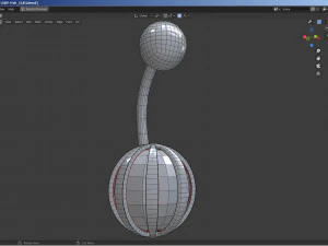 belly-button-navel piercing-jewellery set 3D Model