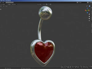 belly-button-navel piercing-jewellery set 3D Model