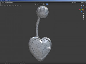 belly-button-navel piercing-jewellery set 3D Model