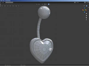 belly-button-navel piercing-jewellery set 3D Model