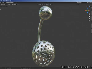 belly-button-navel piercing-jewellery set 3D Model