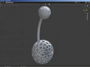 belly-button-navel piercing-jewellery set 3D Model