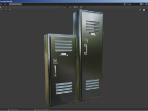 a set of two rigged lockers school-gym-workplace Model 3D