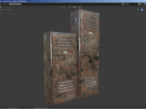 a set of two rigged lockers school-gym-workplace Model 3D