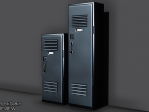 a set of two rigged lockers school-gym-workplace Model 3D