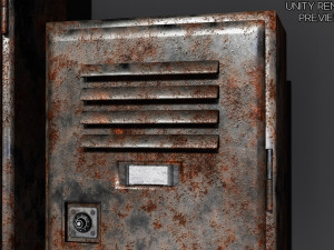 a set of two rigged lockers school-gym-workplace Model 3D